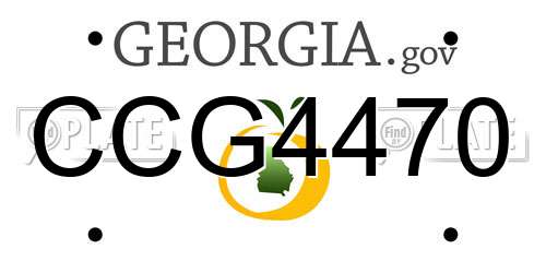 CCG4470 Georgia License Plate