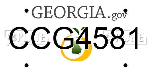 CCG4581 Georgia License Plate