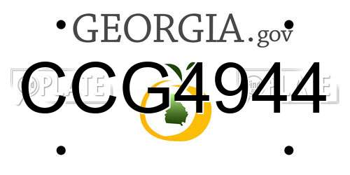 CCG4944 Georgia License Plate