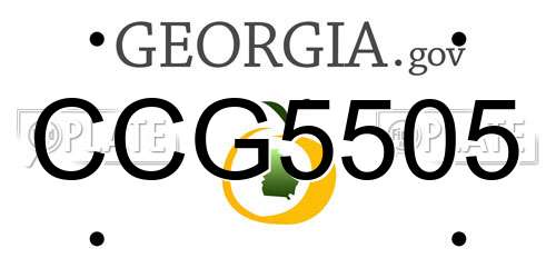 CCG5505 Georgia License Plate