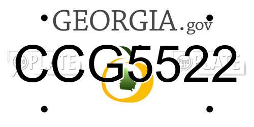 CCG5522 Georgia License Plate