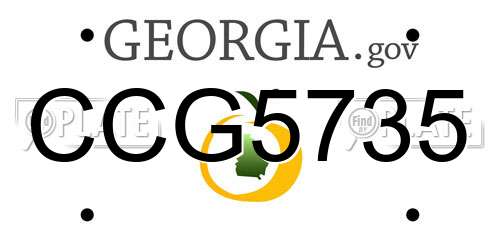 CCG5735 Georgia License Plate