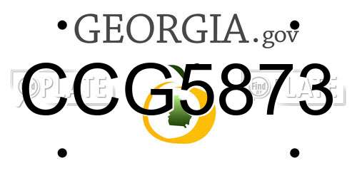 CCG5873 Georgia License Plate