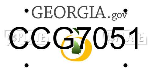 CCG7051 Georgia License Plate
