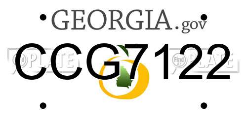 CCG7122 Georgia License Plate
