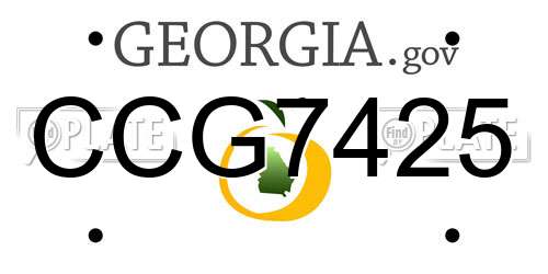 CCG7425 Georgia License Plate