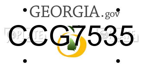 CCG7535 Georgia License Plate