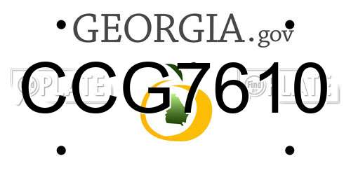 CCG7610 Georgia License Plate