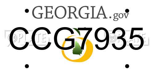 CCG7935 Georgia License Plate