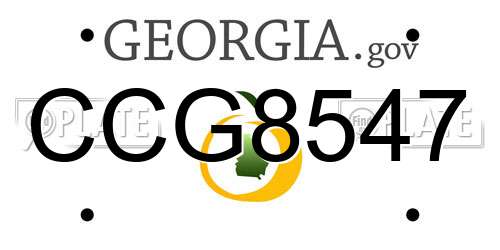 CCG8547 Georgia License Plate