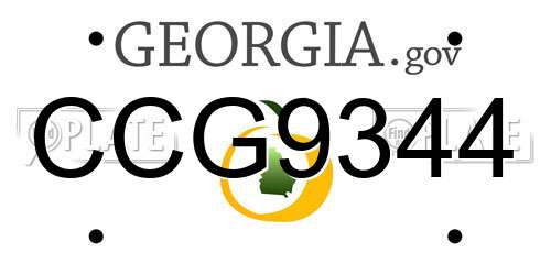 CCG9344 Georgia License Plate