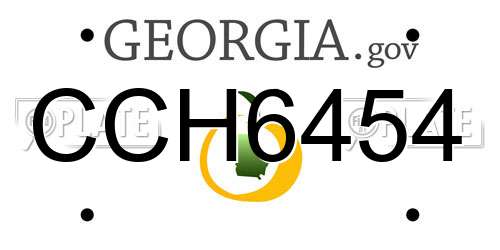 CCH6454 Georgia License Plate