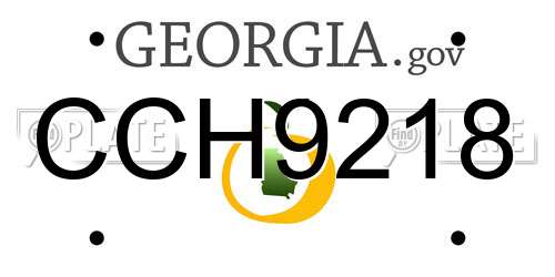 CCH9218 Georgia License Plate