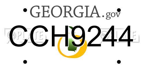 CCH9244 Georgia License Plate