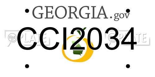 CCI2034 Georgia License Plate