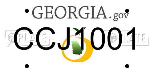 CCJ1001 Georgia License Plate