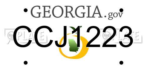CCJ1223 Georgia License Plate