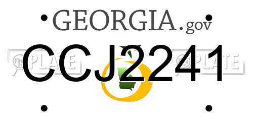 CCJ2241 Georgia License Plate