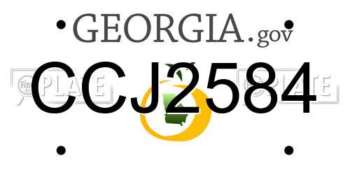 CCJ2584 Georgia License Plate