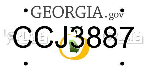 CCJ3887 Georgia License Plate