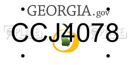 CCJ4078 Georgia License Plate