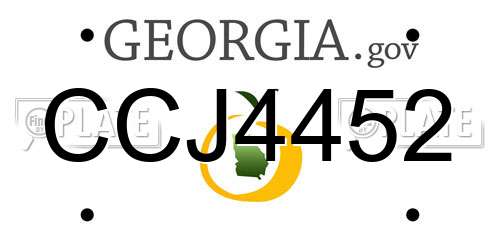 CCJ4452 Georgia License Plate