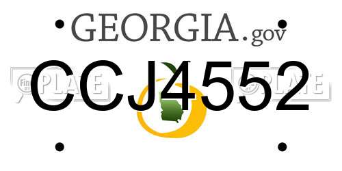 CCJ4552 Georgia License Plate