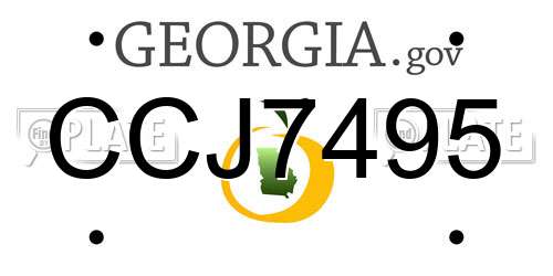 CCJ7495 Georgia License Plate