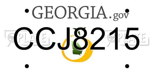 CCJ8215 Georgia License Plate