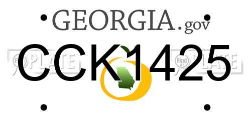 CCK1425 Georgia License Plate