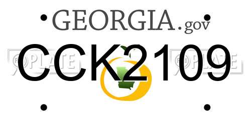 CCK2109 Georgia License Plate