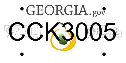 CCK3005 Georgia License Plate