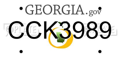 CCK3989 Georgia License Plate