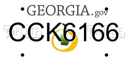 CCK6166 Georgia License Plate