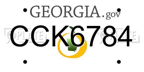 CCK6784 Georgia License Plate