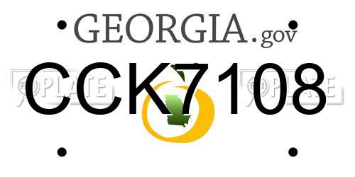 CCK7108 Georgia License Plate
