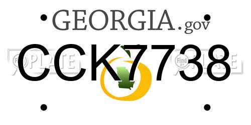 CCK7738 Georgia License Plate