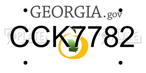 CCK7782 Georgia License Plate