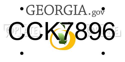 CCK7896 Georgia License Plate