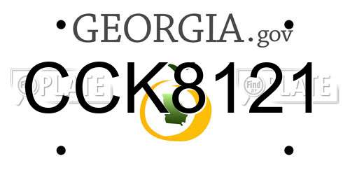 CCK8121 Georgia License Plate