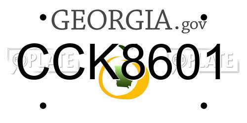 CCK8601 Georgia License Plate