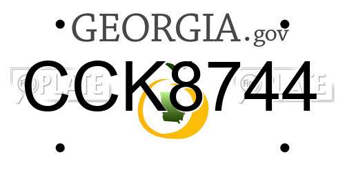 CCK8744 Georgia License Plate