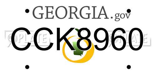 CCK8960 Georgia License Plate