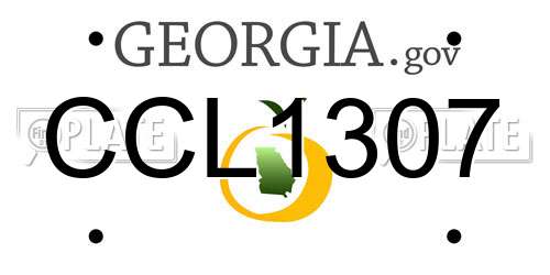 CCL1307 Georgia License Plate