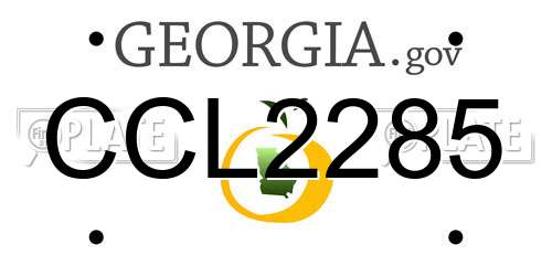 CCL2285 Georgia License Plate