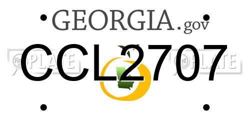 CCL2707 Georgia License Plate