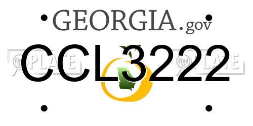 CCL3222 Georgia License Plate