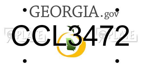 CCL3472 Georgia License Plate
