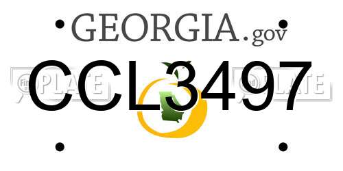 CCL3497 Georgia License Plate