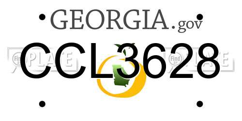 CCL3628 Georgia License Plate